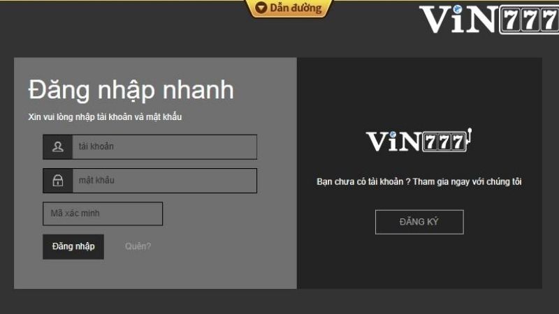 Thao tác đơn giản khi đăng nhập tài khoản tại Vin777